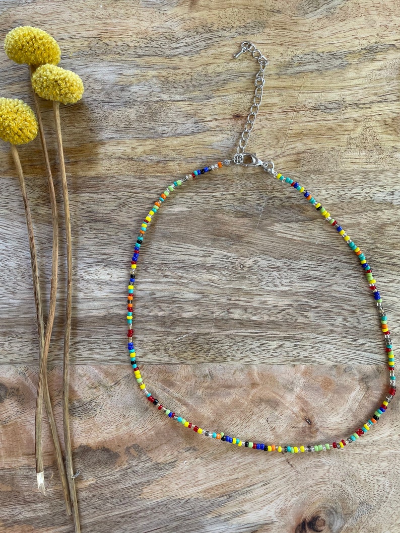 Perlenkette bunt, boho, Choker, pastell Bild 5