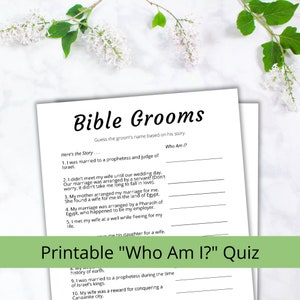 Bible Grooms Quiz | Wedding Shower Printables | &quot;Minimalist&quot; | PDF, Letter size (8.5x11) |