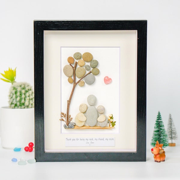 Personalized Mother's Day Gifts, Mother Day Gift for Mom, Mothers Day Gift, Mom Gift from Daughter, Pebble Art Mom, Mom Gifts, Mom Wall Art