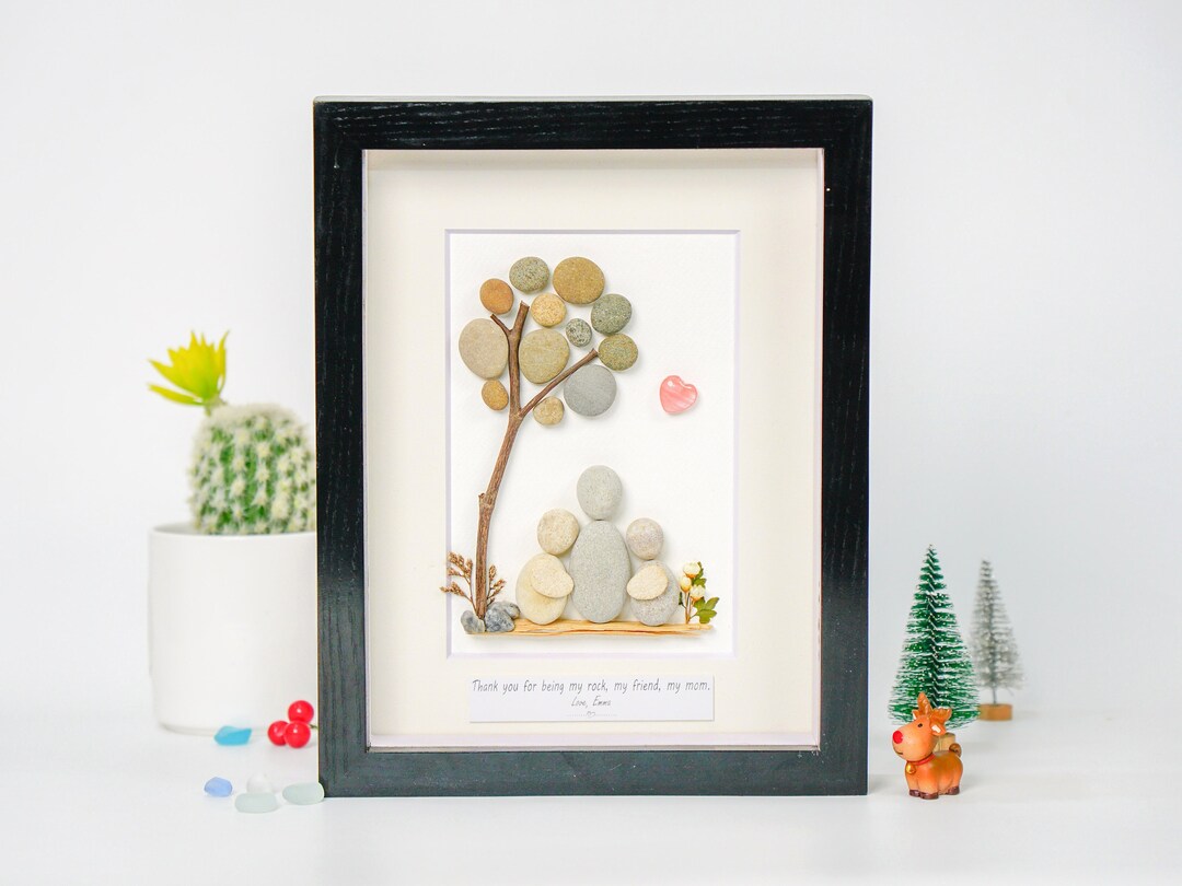 Cadeaux de Noël personnalisés pour maman, Pebble Art Mom, Cadeau