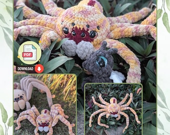 Hugo the Baby Huntsman Crochet Pattern: Amigurumi Medium sized Huntsman Spider (Digital Download)
