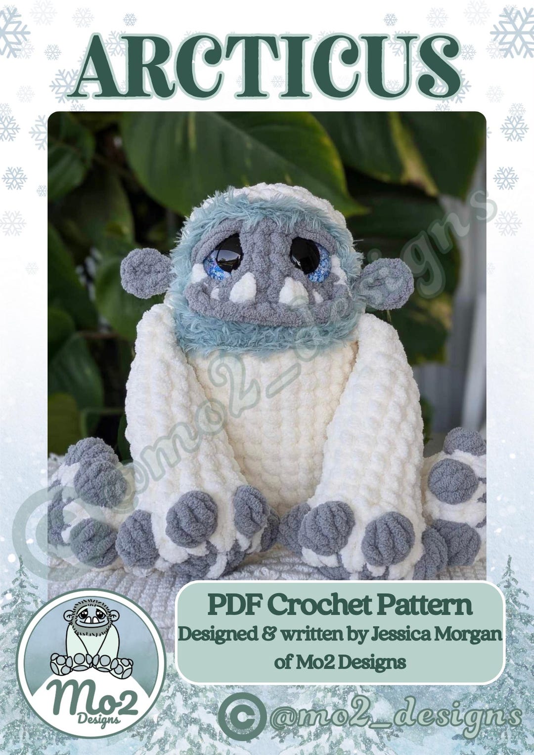 Arcticus the Abominable Crochet Pattern: Amigurumi Yeti (digital