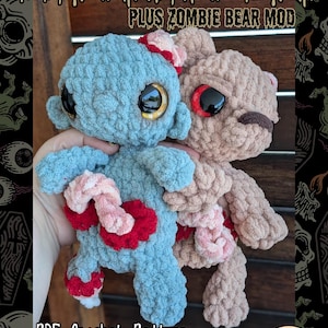 Patrón de crochet / patrón amigurumi Gruesome Gus Plus Zombie Bear MOD