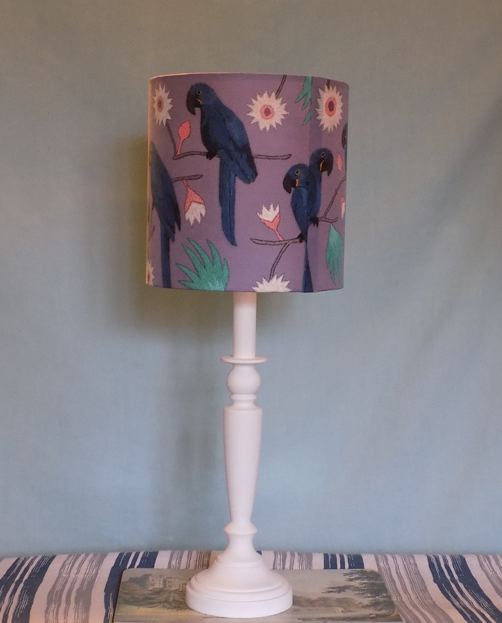 Painted Candlestick Bedside Lamp Base. Solid Beech Original Design 34 1