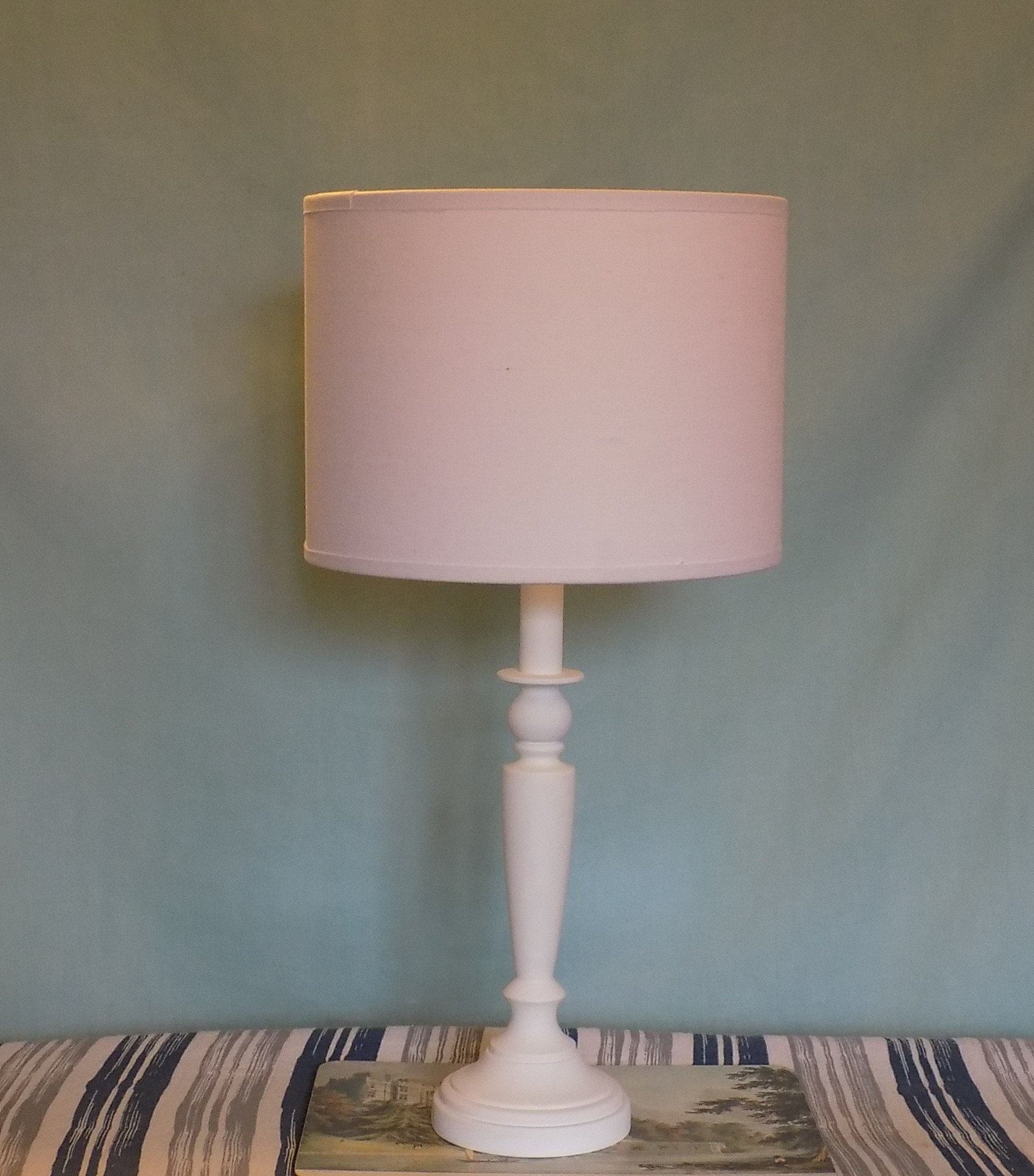 Painted Candlestick Bedside Lamp Base. Solid Beech Original Design 34 1