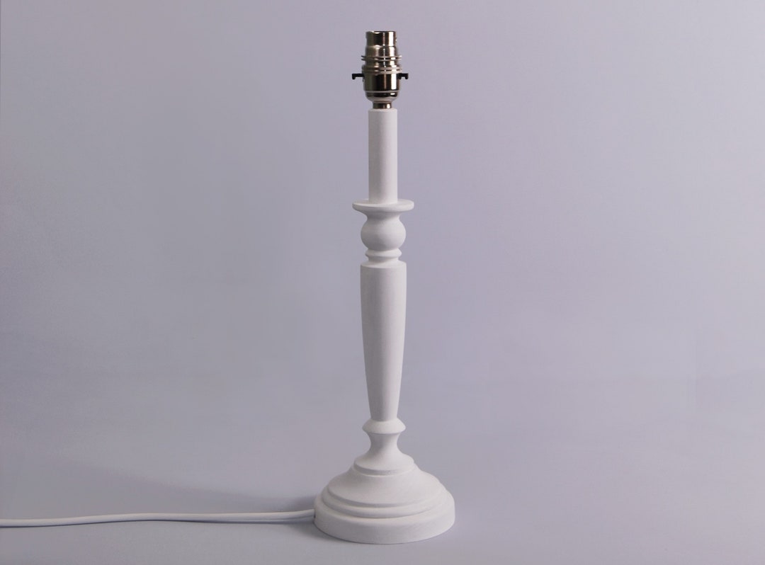 Painted Candlestick Bedside Lamp Base. Solid Beech Original Design 34 1