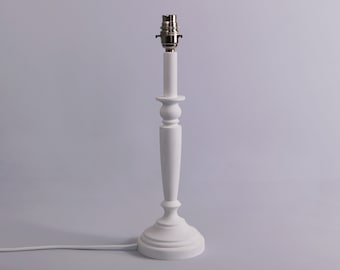 Painted Candlestick Bedside lamp base. Solid Beech Original Design 34 1/2 cm, (13 1/2 ")