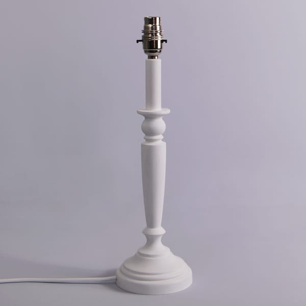 Painted Candlestick Bedside lamp base. Solid Beech Original Design 34 1/2 cm, (13 1/2 ")