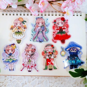 Spring Flower Fairy Sticker Collection | Vinyl Sticker | Colorful Fairy Stickers | Fairy Aesthetic