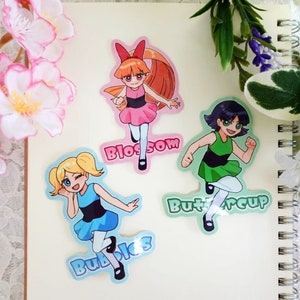 PPG Stickers | Powerpuff Girls inspired | Cartoon Sticker | Laptop sticker | Waterproof sticker