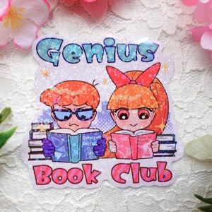 3.5" Genius Book Club Star Holo Sticker | Waterproof Sticker | Laptop Sticker | Dexter's Lab x PowerPuff Girls