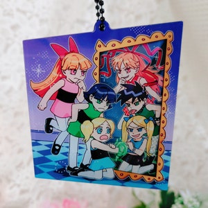 The Girls On The Other Side | Double-Sided 4D Keychain | PowerPuff Girls Inspired | PowerPunk Girls | Acrylic Charm | 3D Acrylic Keychain