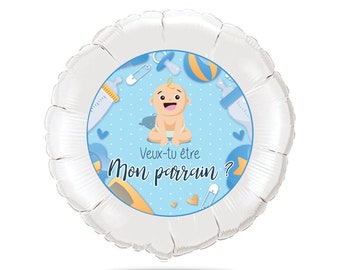Ballon aluminium 46cm - annonce grossesse - Veux tu être mon parrain !
