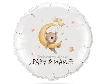 Ballon annonce naissance - Félicitations vous allez être papy & mamie