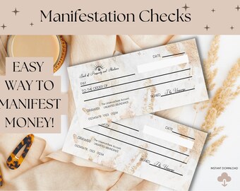 Manifestation Checks Law of Attraction Checks Printable - Etsy