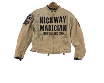 Vintage Yellow Corn Leather Jacket Highway Magician Japan