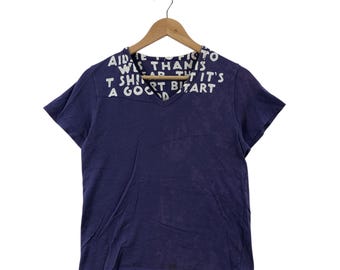 Maison Martin Margiela AIDS Awareness Garment Dyed V-neck T-shirt
