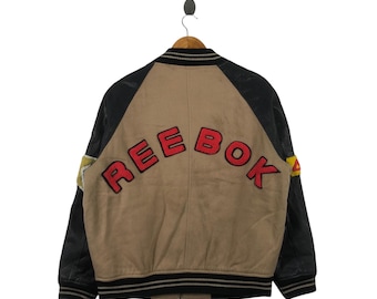 Vintage 90s REEBOK USA Sportswear Varsity Leather Jacket