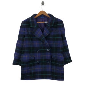 Vintage BURBERRYS LONDON ENGLAND Checkered Double Breasted Blazer