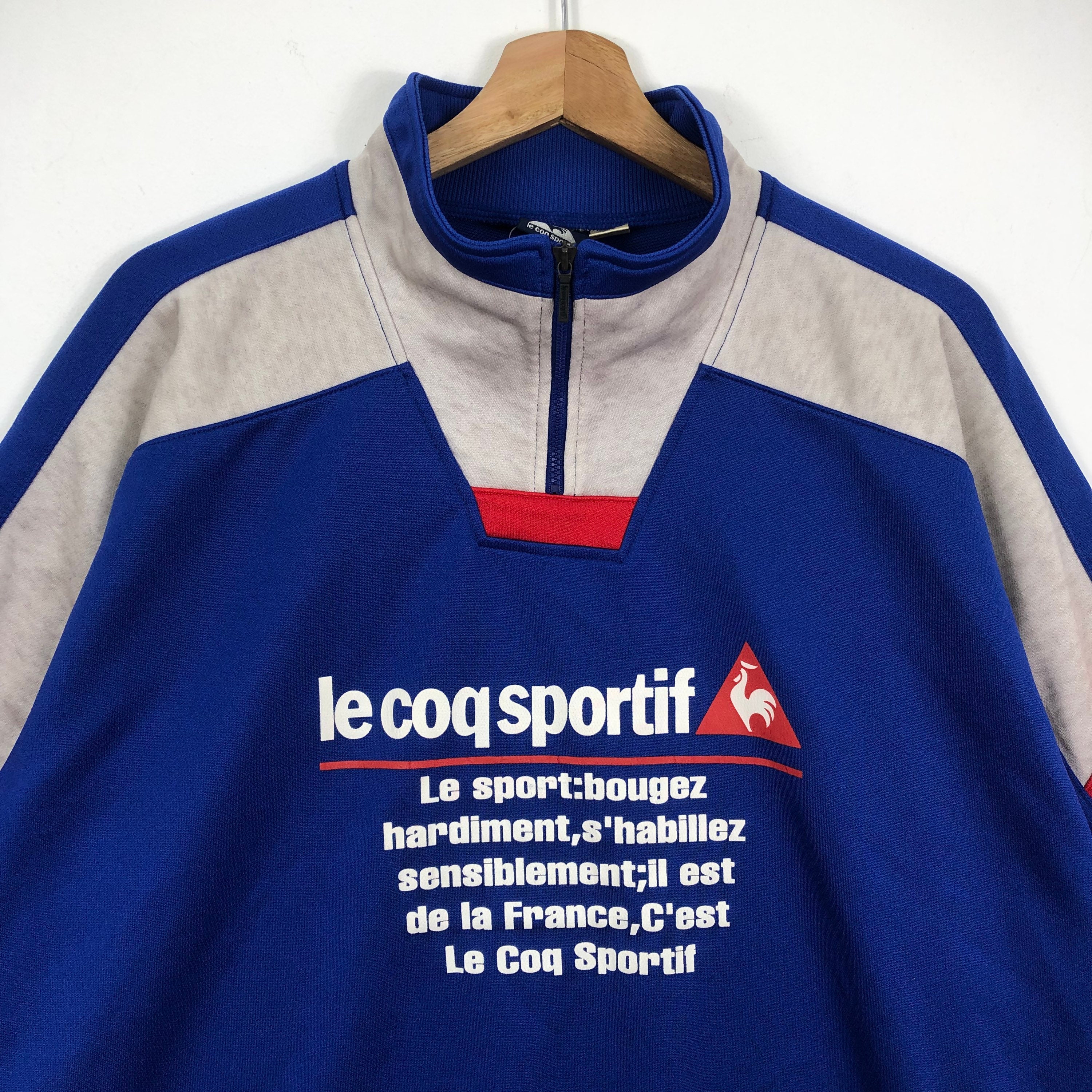 is-ness × le coq sportif NYLON PULLOVER Vintage Le Coq Sportif Half Zip Pullover Sweatshirt/size L