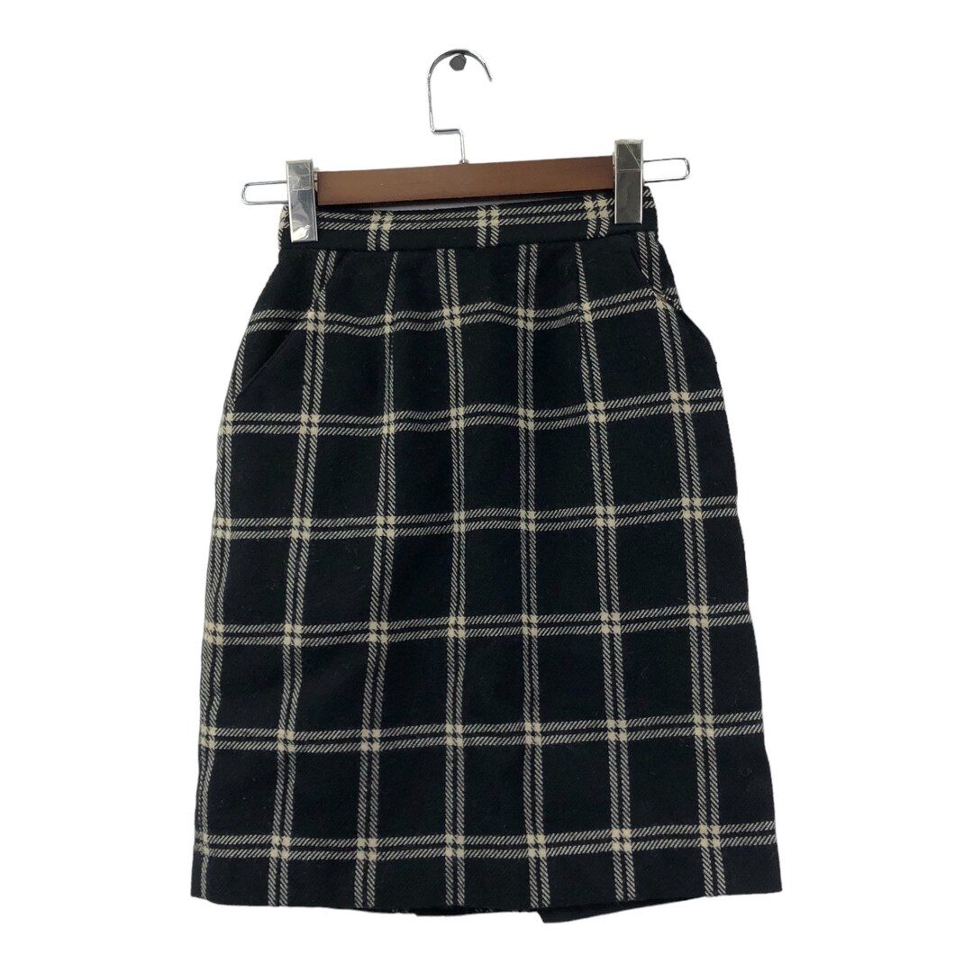 French Vintage Checkered Long Skirt