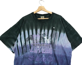 Vintage 90s BAND LED ZEPPELIN de Liquid Blue camiseta desgastada