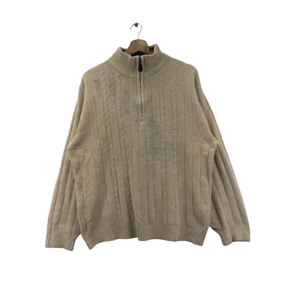 【VALENTINO】1990s Half Jip Logo S/S Knit Vintage 90s Rudolph Valentino Half Zip Sweatshirt Small Logo