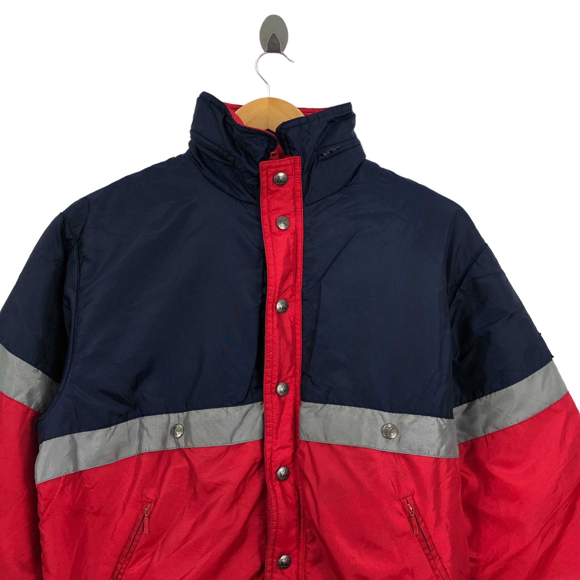 Vintage JAPANESE BRAND COLOUR Block Puffer Bomber Jacket - Etsy