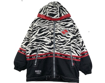 Vintage DESCENTE DECOR ZEBRA Stripe Ski Winter Jacket