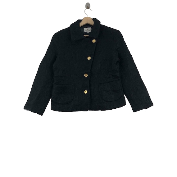 Sonia Rykiel, Vintage 1989 SONIA RYKIEL INSCRIPTION Mohair Fur Button Jacket