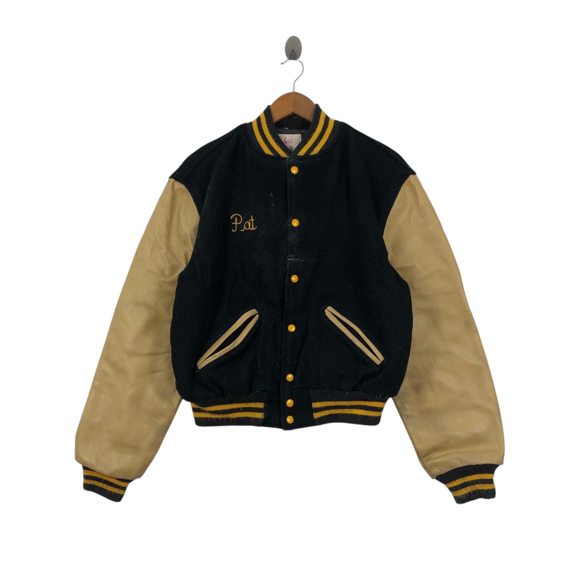 ヴィンテージ HUTCHERS SPORTSWEAR USA ウールレザーボンバー 