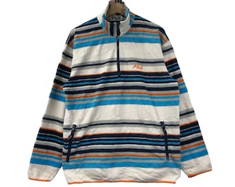 Vintage FILA BIELLA ITALIA Multicolor Stripe Half Zipper Fleece