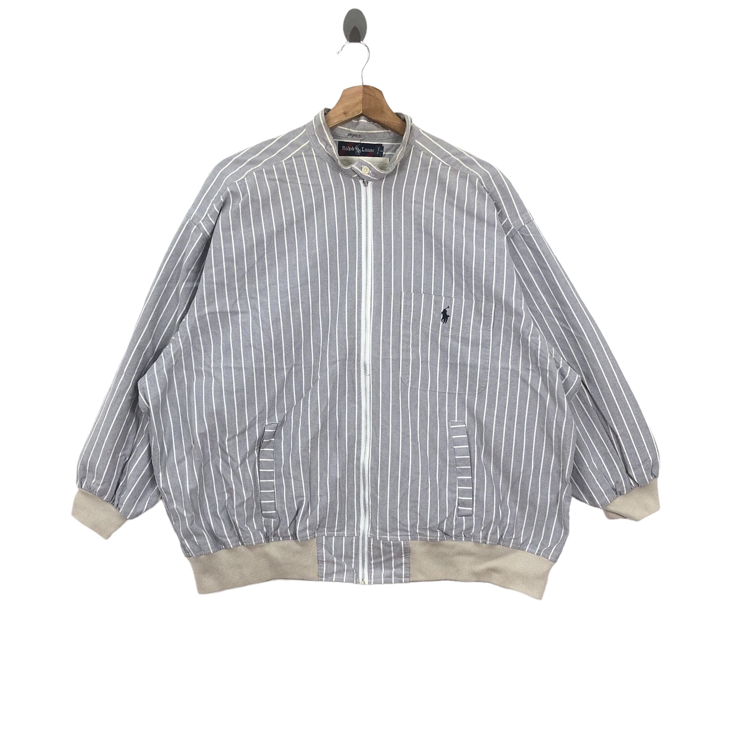 ジャケット・アウター Vintage Ralph Lauren stripe chaster coat Vintage Rare POLO Rl by RALPH LAUREN Stripe Harrington