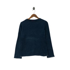 Japanische Marke 45RPM STUDIO JAPAN Indigo Scab Distressed Design Langarmshirt