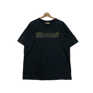 Vintage MULTINATION TECHNOLOGY MICROSOFT Neon Logo T-Shirt