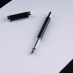 HÖRNER One - High quality carbon fountain pen I Black made of metal I in noble gift box I nib &quot;Made in Germany&quot; I fountain pen made of metal