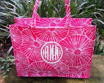 Monogrammed Canvas Tote Bag, Embroidered Market Shopper, Teacher Gift