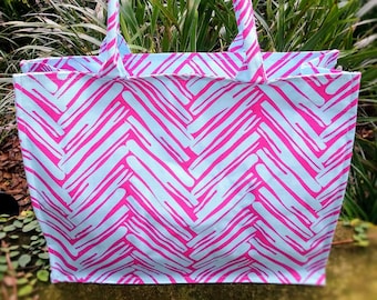 Monogrammed Canvas Tote Bag, Personalized Embroidered Market Shopper