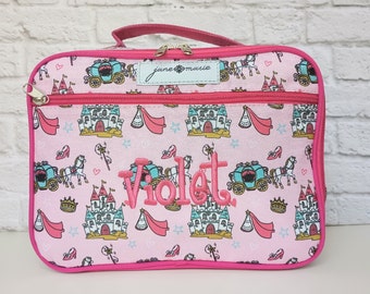 Kids Personalized Monogrammed Lunch Box | Children's Insulated Lunch Bag | Custom Embroidered lunch Tote | Toddler Lunchbox | Pink Princess