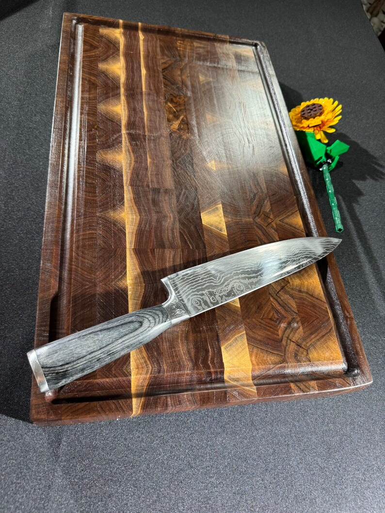 Walnut End Grain Cutting Chopping Butcher Board Special Sapwood Pattern