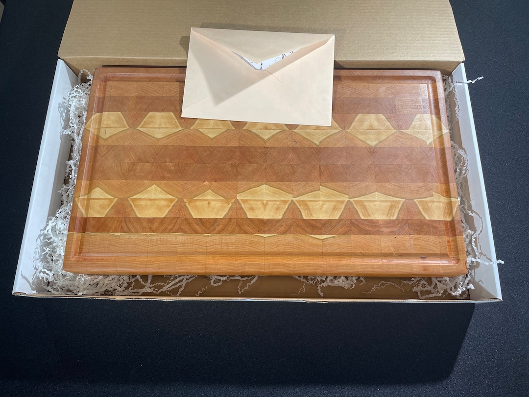 Cherry End Grain Cutting Chopping Butcher Board Special Sapwood Pattern