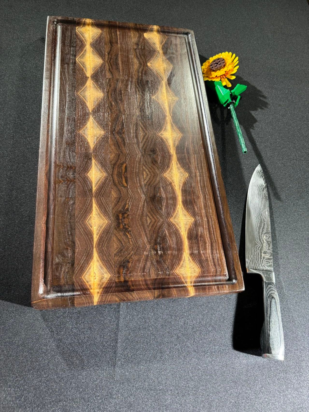 Walnut End Grain Cutting Chopping Butcher Board Special Sapwood Pattern