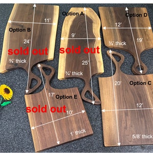 Live Edge Walnut Serving Charcuterie Meat Cheese Appetizer Board