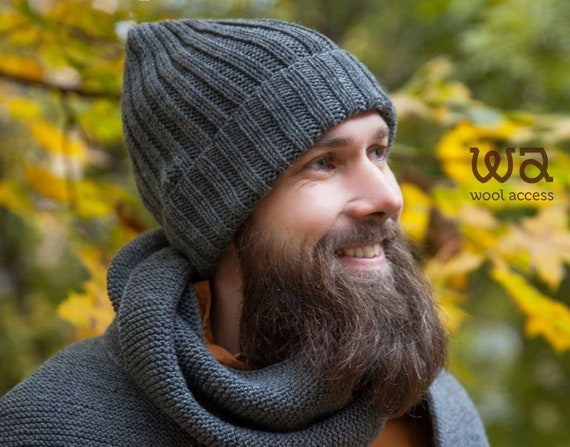 Men Knitted Hat, Fisherman Beanie, Mens Wool Hat, Ribbed Beanie, Long  Distance Boyfriend Gift -  Canada