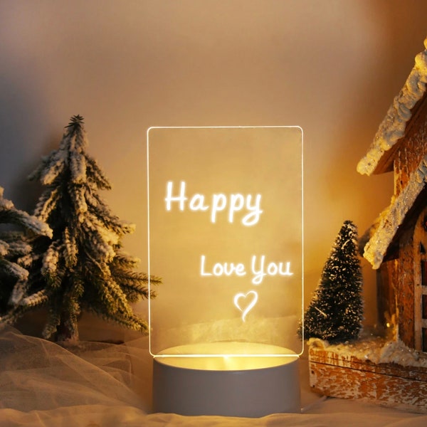 Acrylic Light Message Board Etsy