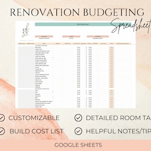 Home Renovation Budget Spreadsheet Build project Budget image 2