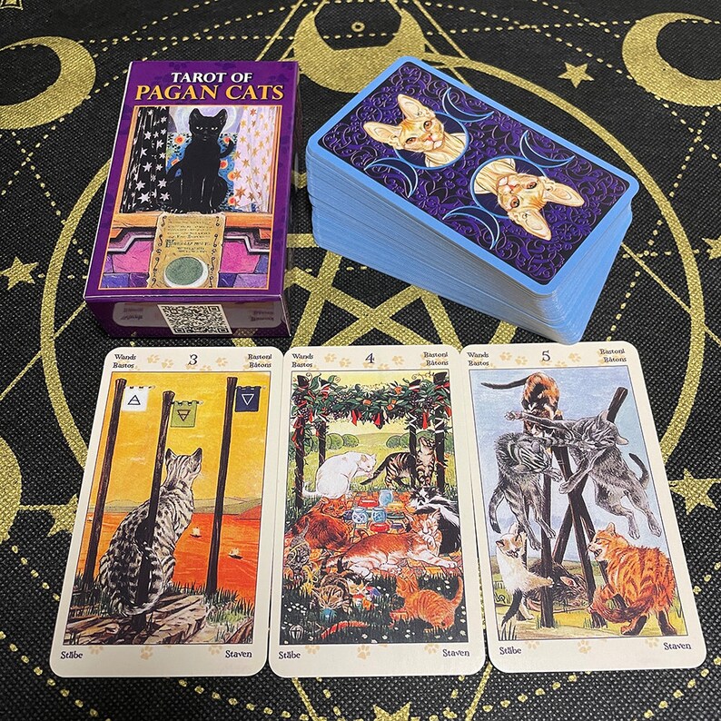 Pagan Cats Tarot Cards Tarot Reading Deck for Beginners Etsy
