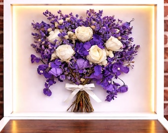 Flower Preservation, Bridal Bouquet Preservation, Framed Pressed Flowers, Wedding Floral preservation, Preserve Wedding Bouquet box,
