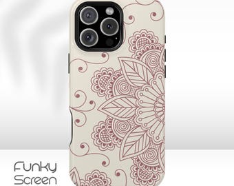 Elegant Mandala iPhone case, Stylish Phone Cover for Women for iphone 16 15 14 13 12 11, Bohemian chic phone case gift for her, gift for mom