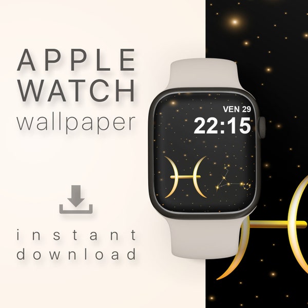 Pisces Apple Watch Face, Zodiac Watch Background, Apple Watch Wallpaper Pisces Constellation, Smartwatch Wallpaper iWatch digital download
